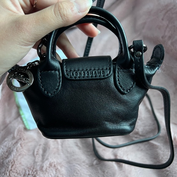 🚫 SOLD Longchamp Le Pliage Nano XS in Black Leather - Picture 5 of 7